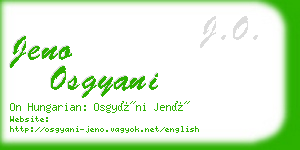 jeno osgyani business card